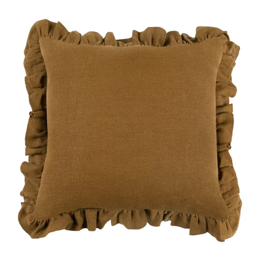Anika Solid Linen Pillow Cover in Mustard