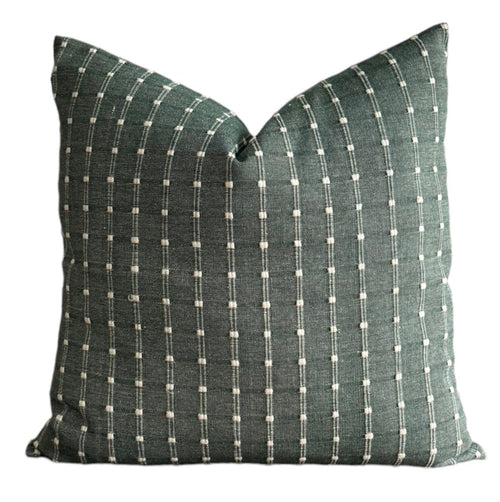 Designer Forest Woven Pillow Cover in Green