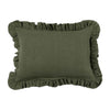 Designer Anika Solid Linen Pillow Cover in Olive