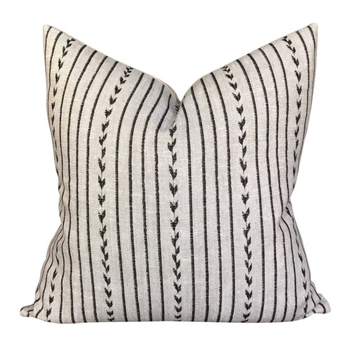 READY TO SHIP Designer Clay McLaurin Yucatan Stripe Pillow Cover in Jet