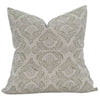 Designer "Hollister" Gaaya Gray Olive Green Pillow Cover // Floral Block Print Pillow Cover