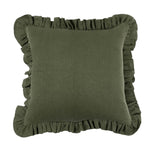 Designer Anika Solid Linen Pillow Cover in Olive