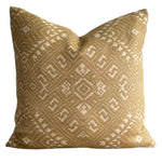 Woven Ikat OUTDOOR Pillow Cover in Yellow Mustard