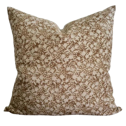 Designer Corvallis Block Print Floral Pillow Cover