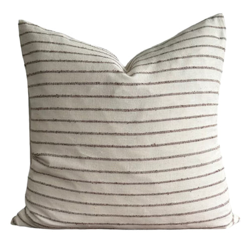 Brown Slub Stripe Pillow Cover