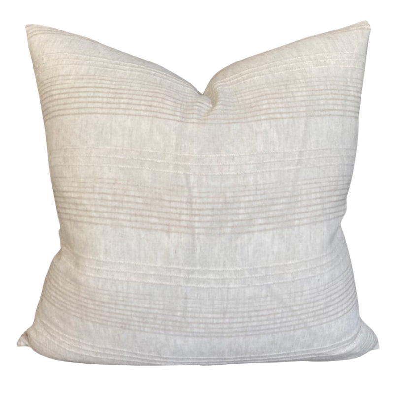 READY TO SHIP Chiangmai Native Cotton Beige Stripe Pillow Cover