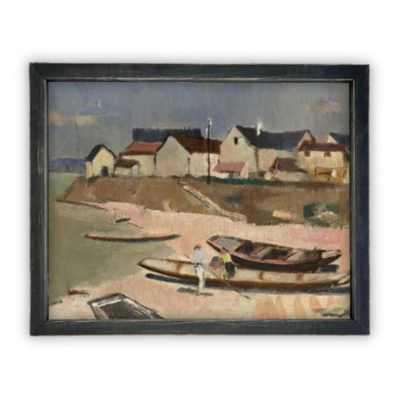 READY TO SHIP 11X14 Boating Art: Framed Canvas Beach House Print