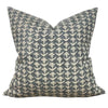 Designer "Clovis" Block Print Pillow Cover // Gray Blue Pillow Cover