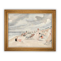 READY to SHIP 30x40 Framed Beach Print: Coastal Canvas Art Reproduction