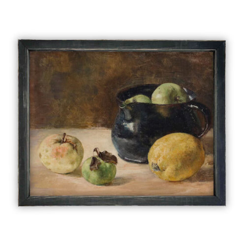 READY to SHIP 11X14 Vintage Framed Canvas Art // Vintage Fruit Painting // Still Life Kitchen Painting // Farmhouse print //#ST-616