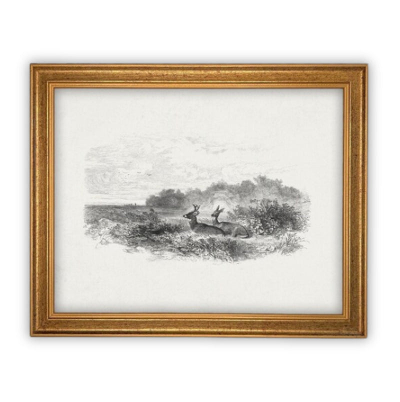 READY to SHIP 11X14 Vintage Framed Canvas Art #LAN-226