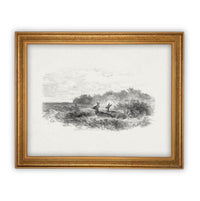 READY to SHIP 11X14 Vintage Framed Canvas Art #LAN-226