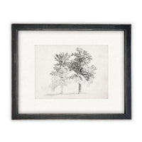 READY TO SHIP 16x20 Framed Canvas Print: Black and White Tree Sketch