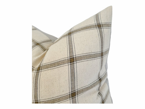 Designer "Morton" Woven Plaid Pillow Cover