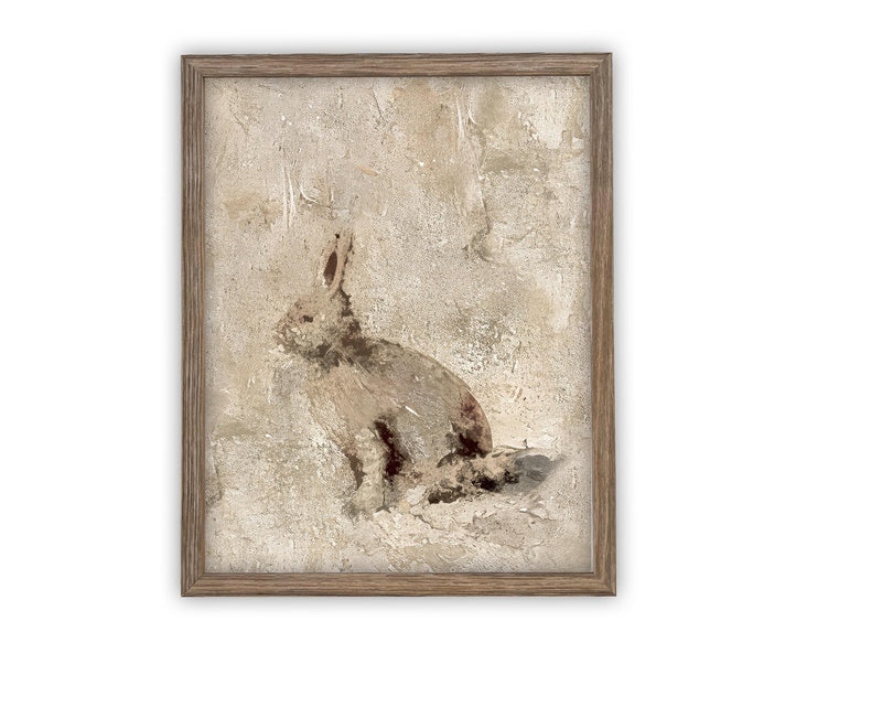 READY to SHIP 8x10 Vintage Framed Canvas Art // Framed Easter Art // Vintage Bunnies Painting // Girls Room or Nursery print //#A-171