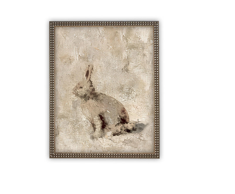 READY to SHIP 8x10 Vintage Framed Canvas Art // Framed Easter Art // Vintage Bunnies Painting // Girls Room or Nursery print //#A-171