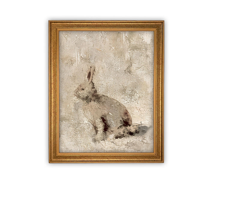 READY to SHIP 11x14 Vintage Framed Canvas Art // Framed Easter Art // Vintage Bunnies Painting // Girls Room or Nursery print //#A-171