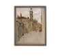 Vintage Framed Canvas Art // Framed Vintage Print // Vintage Painting // European City Landscape Art // Farmhouse print //#ARC-120