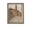 Vintage Framed Canvas Art // Framed Vintage Print // Vintage Painting // European City Landscape Art // Farmhouse print //#ARC-120