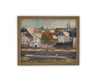 Vintage Framed Canvas Art // Framed Vintage Print // Vintage Painting // European City Landscape Art // Farmhouse print //#ARC-121