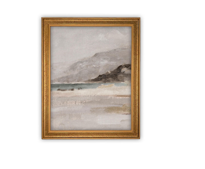 Vintage Framed Canvas Art // Framed Vintage Print // Vintage Painting // Beach House Seascape Coastal Art// #COAS-134