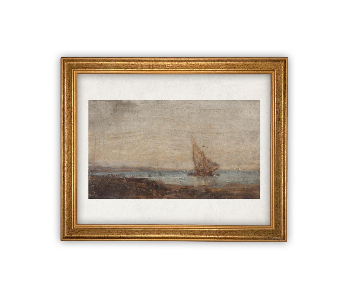 READY to SHIP 24X36 Vintage Framed Canvas Art // Framed Vintage Nautical Print // Sailboat Art // Beach House print //#COAS-136