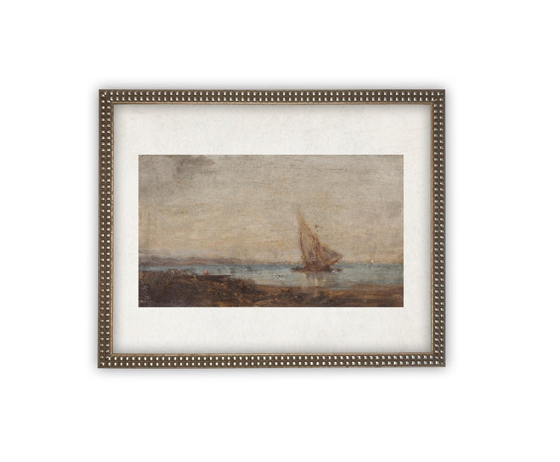 READY to SHIP 24X36 Vintage Framed Canvas Art // Framed Vintage Nautical Print // Sailboat Art // Beach House print //#COAS-136
