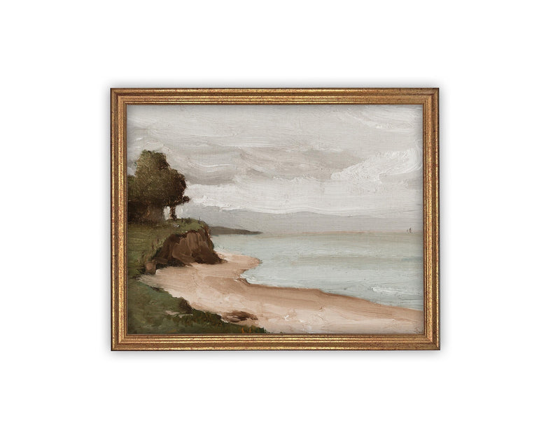 Vintage Framed Canvas Art // Framed Vintage Print // Vintage Framed Oil Painting // Coastal Beach Art // Beach House Print // #COAS-137