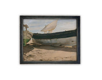 READY to SHIP 11x14 Framed Sailboat Canvas Art: Nautical Beach Print