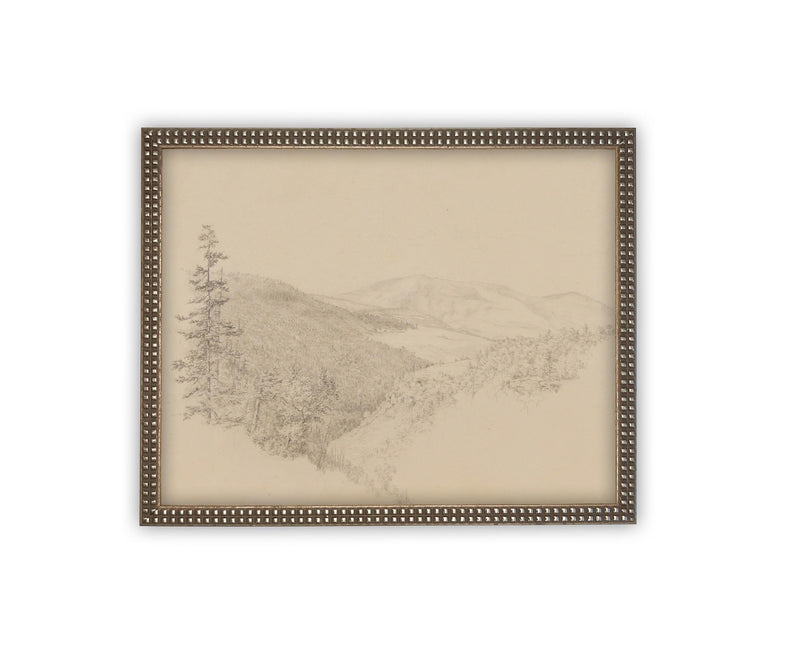 Vintage Framed Canvas Art // Vintage Neutral Minimalist Print // Vintage Painting // Muted Landscape Print // Farmhouse print //#LAN-233