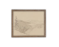 Vintage Framed Canvas Art // Vintage Neutral Minimalist Print // Vintage Painting // Muted Landscape Print // Farmhouse print //#LAN-233