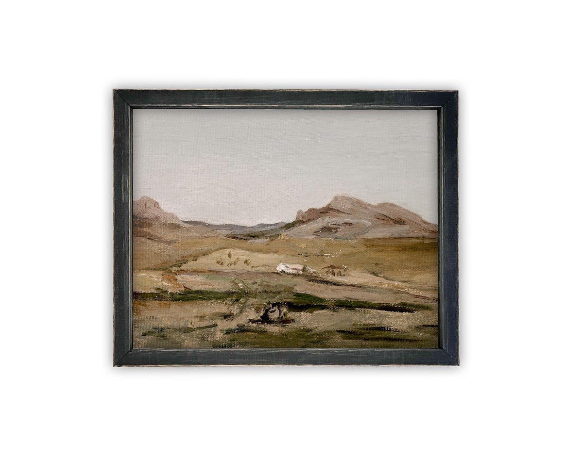 READY to SHIP 11X14 Vintage Framed Canvas Art // Framed Vintage Print // Vintage Painting // Landscape //Farmhouse print //#LAN-235