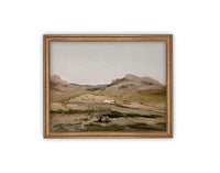 Vintage Framed Canvas Art // Framed Vintage Print // Vintage Painting // Landscape //Farmhouse print //#LAN-235