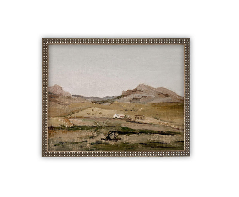 READY to SHIP 11X14 Vintage Framed Canvas Art // Framed Vintage Print // Vintage Painting // Landscape //Farmhouse print //#LAN-235