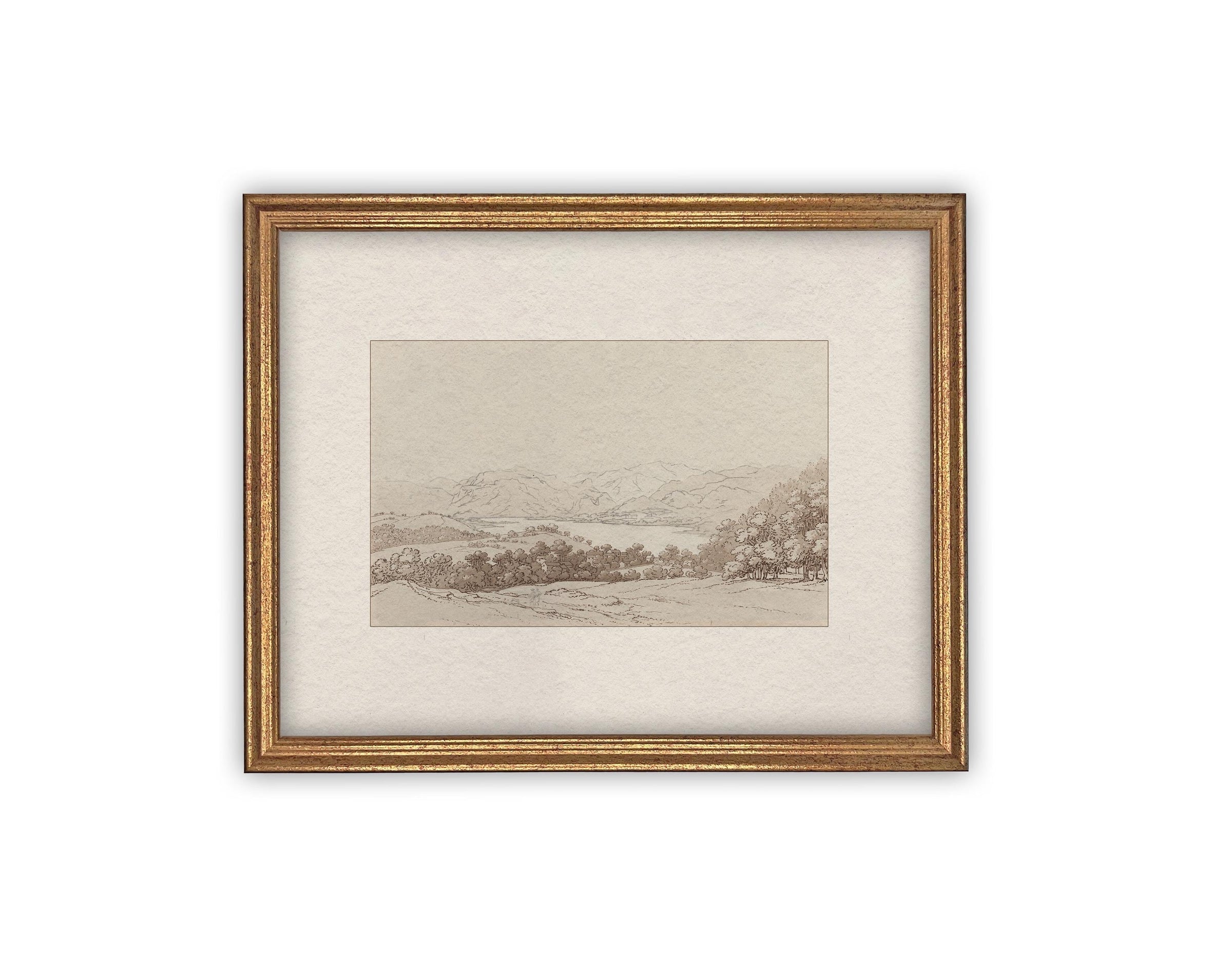 READY to SHIP 24x36 Framed Canvas Print: Country Landscape Art