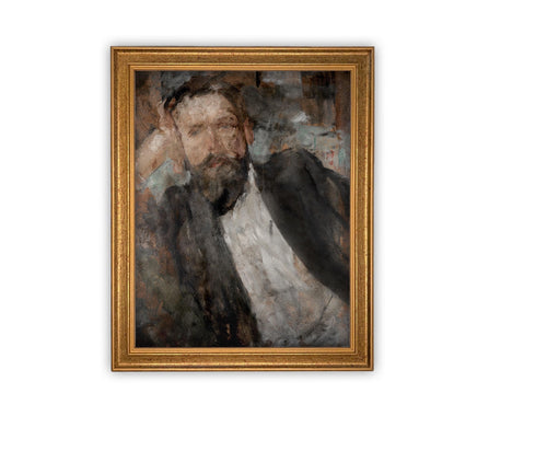 Vintage Framed Canvas Art // Framed Vintage Print // Vintage Painting // Vintage Portrait of a Man// Farmhouse print //#P-542