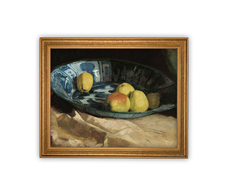 Vintage Framed Canvas Art // Framed Vintage Print // Vintage Painting // Vintage Kitchen Still Life // Farmhouse print //#ST-632