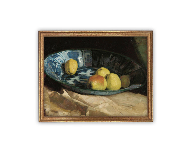 Vintage Framed Canvas Art // Framed Vintage Print // Vintage Painting // Vintage Kitchen Still Life // Farmhouse print //#ST-632