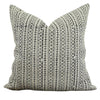 Designer "Rockford" Linen Block Print Pillow Cover