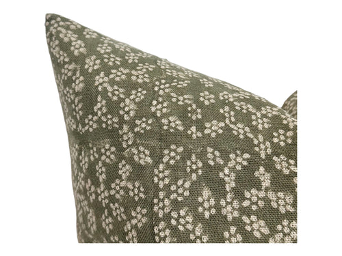 Designer "Pacific" Floral Linen Pillow Cover