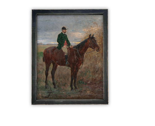 Vintage Framed Canvas Art // Framed Vintage Print // Vintage Painting // Vintage Horse Sketch Art// Farmhouse print //#A-173