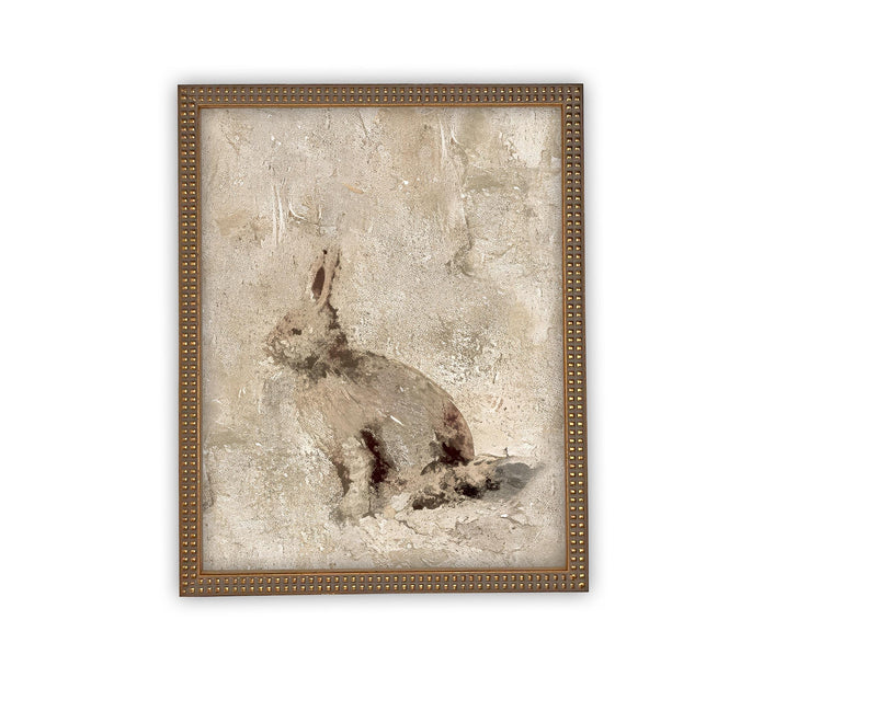 READY to SHIP 8x10 Vintage Framed Canvas Art // Framed Easter Art // Vintage Bunnies Painting // Girls Room or Nursery print //#A-171