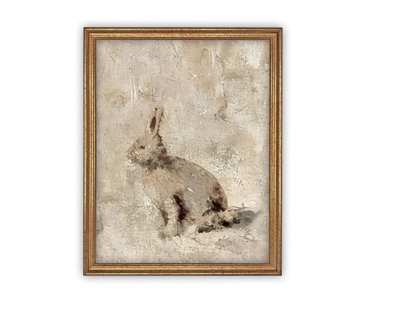 READY to SHIP 8x10 Vintage Framed Canvas Art // Framed Easter Art // Vintage Bunnies Painting // Girls Room or Nursery print //#A-171