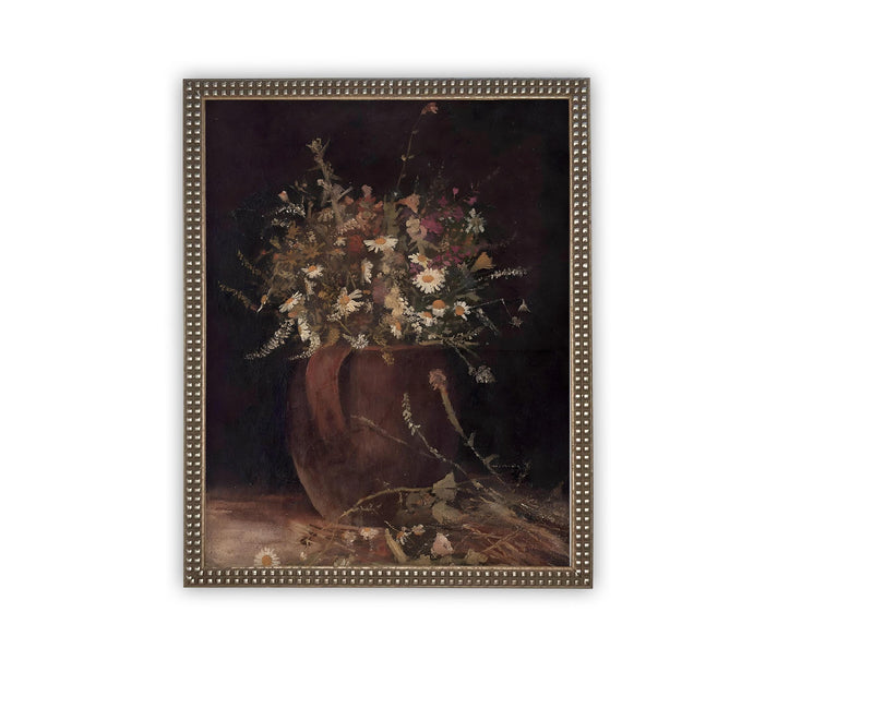 READY to SHIP 11x14 Vintage Framed Canvas Art // Vintage Painting // Floral Still Life Print // Botanical print //#BOT-151