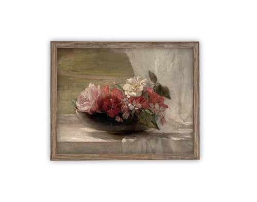 Vintage Framed Canvas Art // Framed Vintage Print // Vintage Painting // Floral Still Life Print // Botanical print //#BOT-152