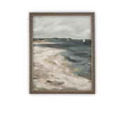 READY to SHIP 16x20 Beach Seascape Canvas Print: Vintage Coastal Art
