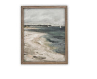 READY to SHIP 16x20 Beach Seascape Canvas Print: Vintage Coastal Art