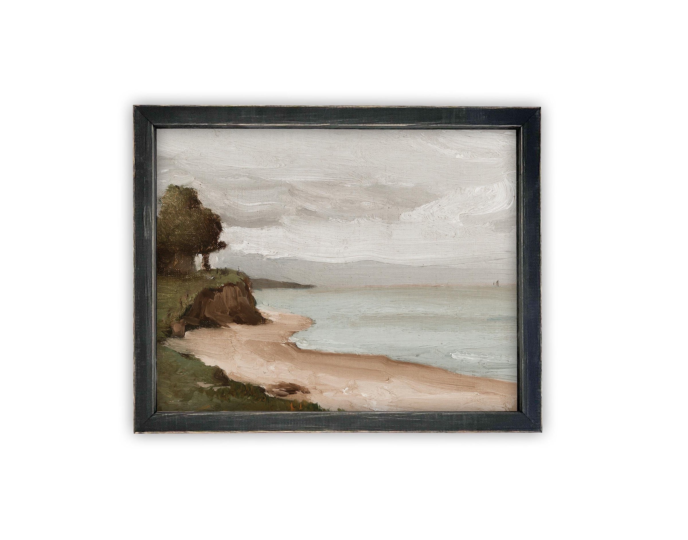 READY to SHIP 12x16 Coastal Beach Framed Canvas Art Print