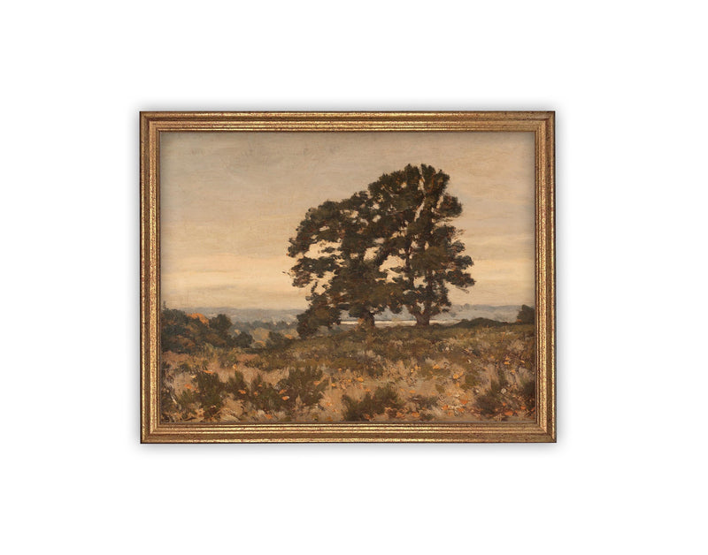 Vintage Framed Canvas Art // Framed Vintage Print // Vintage Painting // Vintage Landscape // Farmhouse print //#LAN-232