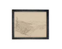 Vintage Framed Canvas Art // Vintage Neutral Minimalist Print // Vintage Painting // Muted Landscape Print // Farmhouse print //#LAN-233